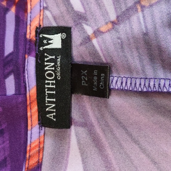 Anthony Original Tropical Palm Leaf Print Stretch Knit Dress - Picture 6 of 7